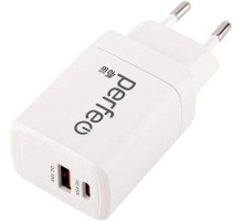 PERFEO (I4663) 2 порта USB-A+TYPE-C, GaN, 45W, белый