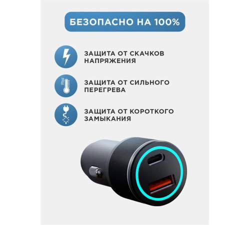 REXANT (16-0244) АЗУ 2 порта (USB-C PD + USB-C PD) , черный