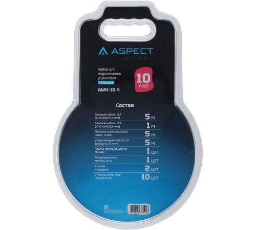 ASPECT AWK-10.4 для 4-кан. усилителя, омедненный алюминий (ССА), 10AWG, 4RCA-4RCA