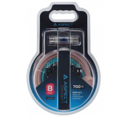 ASPECT AWK-8.4 для 4-кан. усилителя, омедненный алюминий (ССА), 8AWG, 4RCA-4RCA