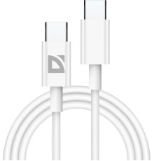 DEFENDER (87507) USB кабель F182 TypeC-TypeC 1м, 30 Вт, PD,TPE,белый