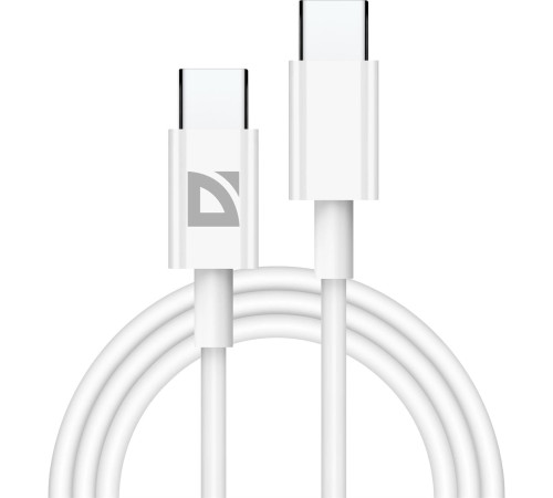 DEFENDER (87507) USB кабель F182 TypeC-TypeC 1м, 30 Вт, PD,TPE,белый