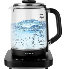 HYUNDAI Чайник HYK-G5506 1.7л. 2200Вт черный/серебристый (стекло)