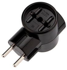 REXANT (11-1082) РЕТРО 16А б/з , тройник, черный