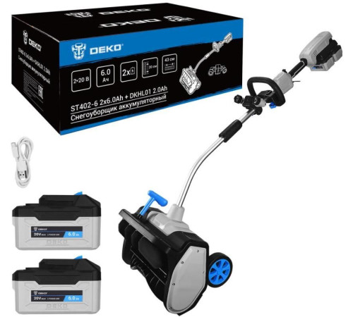 DEKO ST402-6, 2*20В, 2*6.0Ач со съёмной фарой DKHL01 2.0Ач 083-4444