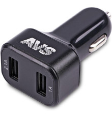 AVS UC-523 USB 2 порта (3А,черный) с вольтметром