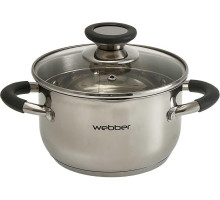 WEBBER BE-371/2 Кастрюля из нерж стали со стеклянной крышкой (d=16; 1,9 л) (8)
