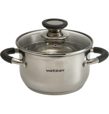 WEBBER BE-371/2 Кастрюля из нерж стали со стеклянной крышкой (d=16; 1,9 л) (8)