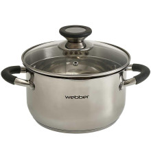 WEBBER BE-372/2 Кастрюля из нерж стали со стеклянной крышкой (d=18; 2,7 л) (8)