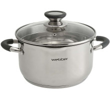 WEBBER BE-373/2 Кастрюля из нерж стали со стеклянной крышкой (d=20; 3,6 л) (4)