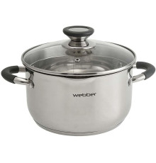 WEBBER BE-373/2 Кастрюля из нерж стали со стеклянной крышкой (d=20; 3,6 л) (4)