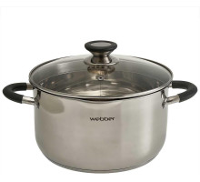 WEBBER BE-375/2 Кастрюля из нерж стали со стеклянной крышкой (d=24; 6,0 л) (4)