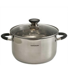 WEBBER BE-375/2 Кастрюля из нерж стали со стеклянной крышкой (d=24; 6,0 л) (4)