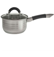 WEBBER BE-441/2 Ковш 2,1л со стекл.крышкой, 16*9,5 см, нерж.сталь, капсул. индукци. Дно