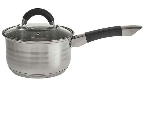 WEBBER BE-441/2 Ковш 2,1л со стекл.крышкой, 16*9,5 см, нерж.сталь, капсул. индукци. Дно