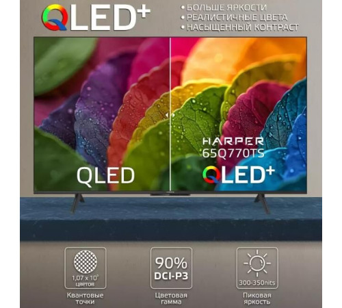 HARPER 65Q770TS 4K UHD SMART TV Google Безрамочный