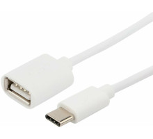 REXANT Кабель USB OTG Type-C – гн. USB-А, 2,4A, 0,15м, ПВХ, белый