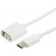 REXANT Кабель USB OTG Type-C – гн. USB-А, 2,4A, 0,15м, ПВХ, белый