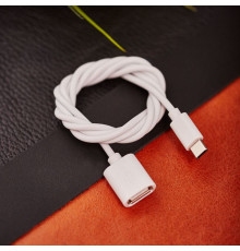 REXANT Кабель USB OTG Type-C – гн. USB-А, 2,4A, 0,15м, ПВХ, белый