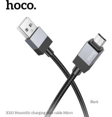 HOCO (6942007646789) X110m для micro USB , 1 м, Black