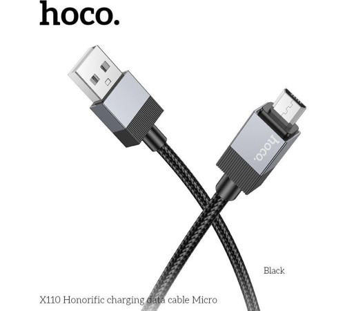 HOCO (6942007646789) X110m для micro USB , 1 м, Black
