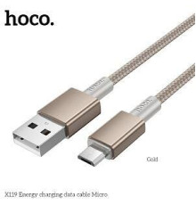 HOCO (6942007656016) X119m для micro USB , 1 м, Gold