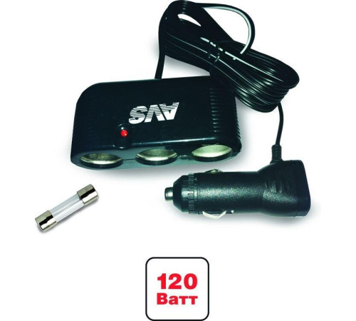 AVS CS301 прикуривателя 12/24 (на 3 выхода)