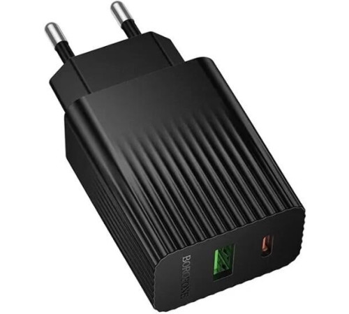 BOROFONE (6941991122897) BAS76Aia 1USB+1Type-C 3.0A PD30W+QC3.0 Black