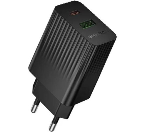 BOROFONE (6941991122897) BAS76Aia 1USB+1Type-C 3.0A PD30W+QC3.0 Black