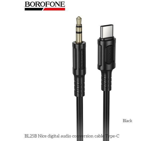 BOROFONE (6941991124778) BL25B AUX 3.5mm Type-C , 1.0м Black