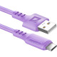 Кабель DEFENDER (87106VIO) F207 TypeC 1м,2.4А,силикон, фиолетовый