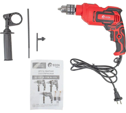Дрель ударная EDON DL-1138 черный/красный 8459 1200Вт