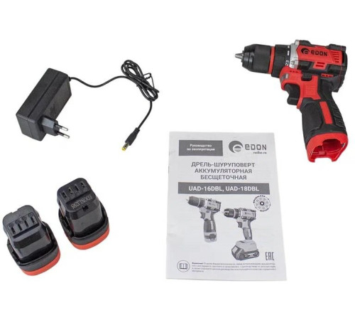 EDON UAD-16DBL черный/красный 40095 16В, 2аккум