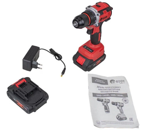 EDON UAD-18DBL черный/красный 40094 18В, 2аккум., бесщеточный