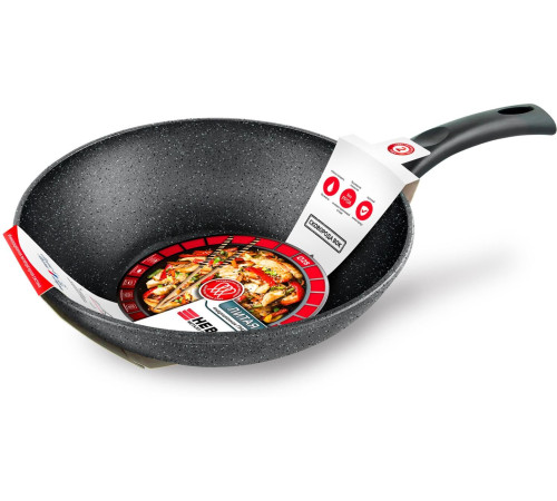 НЕВА МЕТАЛЛ ПОСУДА L3128Wi а/пр литая Вок 28см Гранит индукция