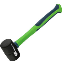 Киянка СИБРТЕХ Киянка резиновая, 225 г, черная резина, фибергласовая рукоятка 11163
