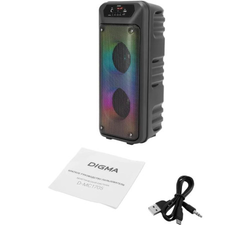 Минисистема DIGMA Минисистема D-MC1705 черный 40Вт FM USB BT micro SD