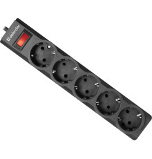 Удлинитель DEFENDER (99506) largo 1.8 C14 - 5 роз х 1,8 м, черный
