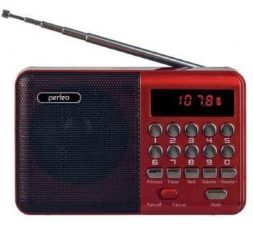 Радиоприемник PERFEO (PF_D0565) PALM , красный