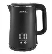 Чайник электрический DELTA LUX DE-1023 black (1,8л. металл/пластик)