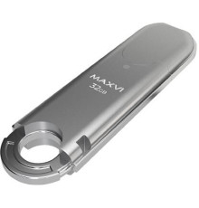 MAXVI P2 32GB silver, монолит с колпачком, ABS пластик, USB 2.0