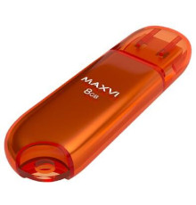 MAXVI P1 8GB orange, монолит с колпачком, ABS пластик, USB 2.0