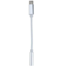 Аудио переходник ELTRONIC (1-55) 3.5 Jack (F) - Type-C с проводом тканевая оплетка (белый)